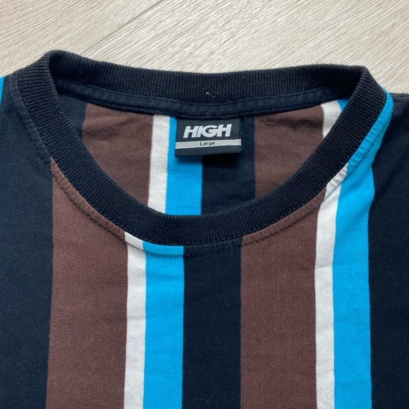 ‘HIGH’ Vertical Striped T-Shirt - Picture 6 of 9